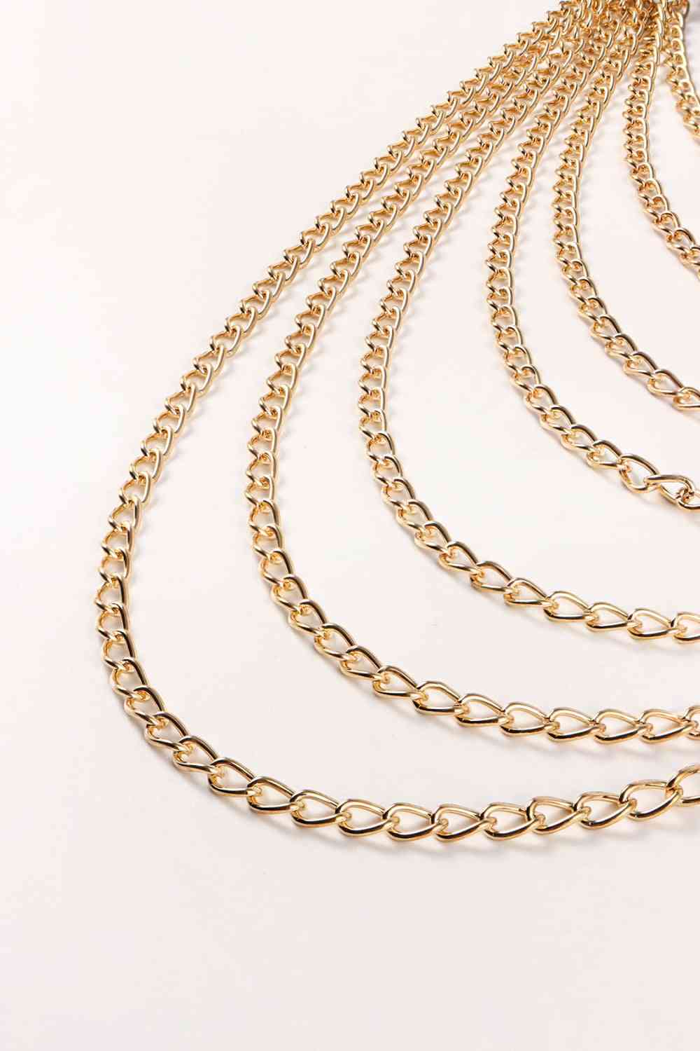 Noir Elegance Pleated Chain Belt