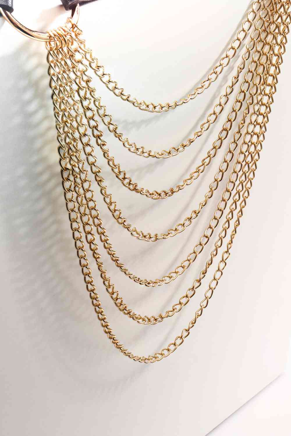 Noir Elegance Pleated Chain Belt