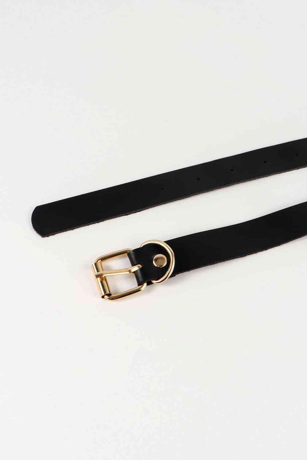 Noir Elegance Pleated Chain Belt